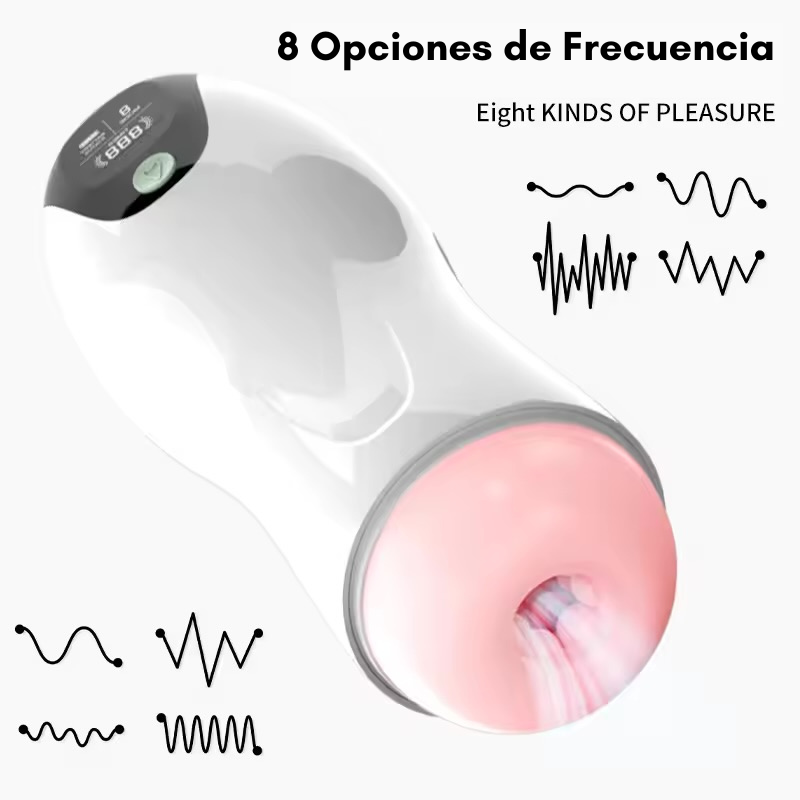 Masturbador con succión, vibración y gemidos