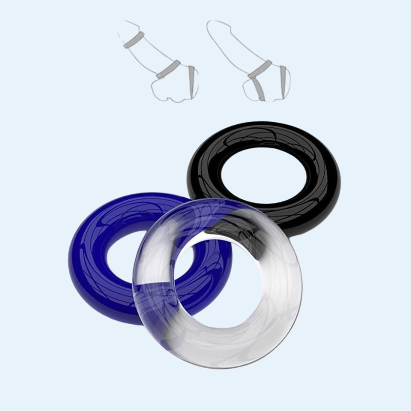 Kit de 3 Anillos para el Pene en Silicona Stay Hard – Erección Firme y Control Total